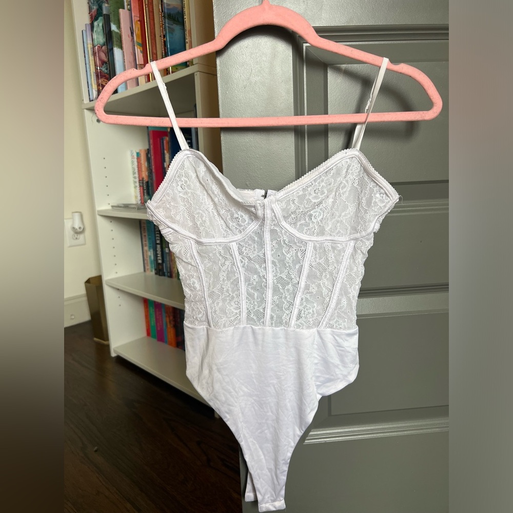 Elegant White Lace Bodysuit